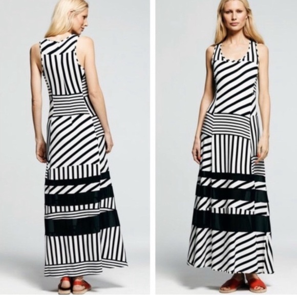 Peter Som Dresses & Skirts - NWT PETER SOM Black White Striped Maxi Dress Size XS
